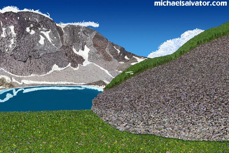 Painting: TAO, Alpine Flowers, Rocky Mountain, oil on canvas